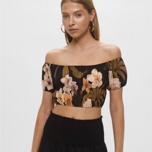 Maaji Black Floral Crop Top